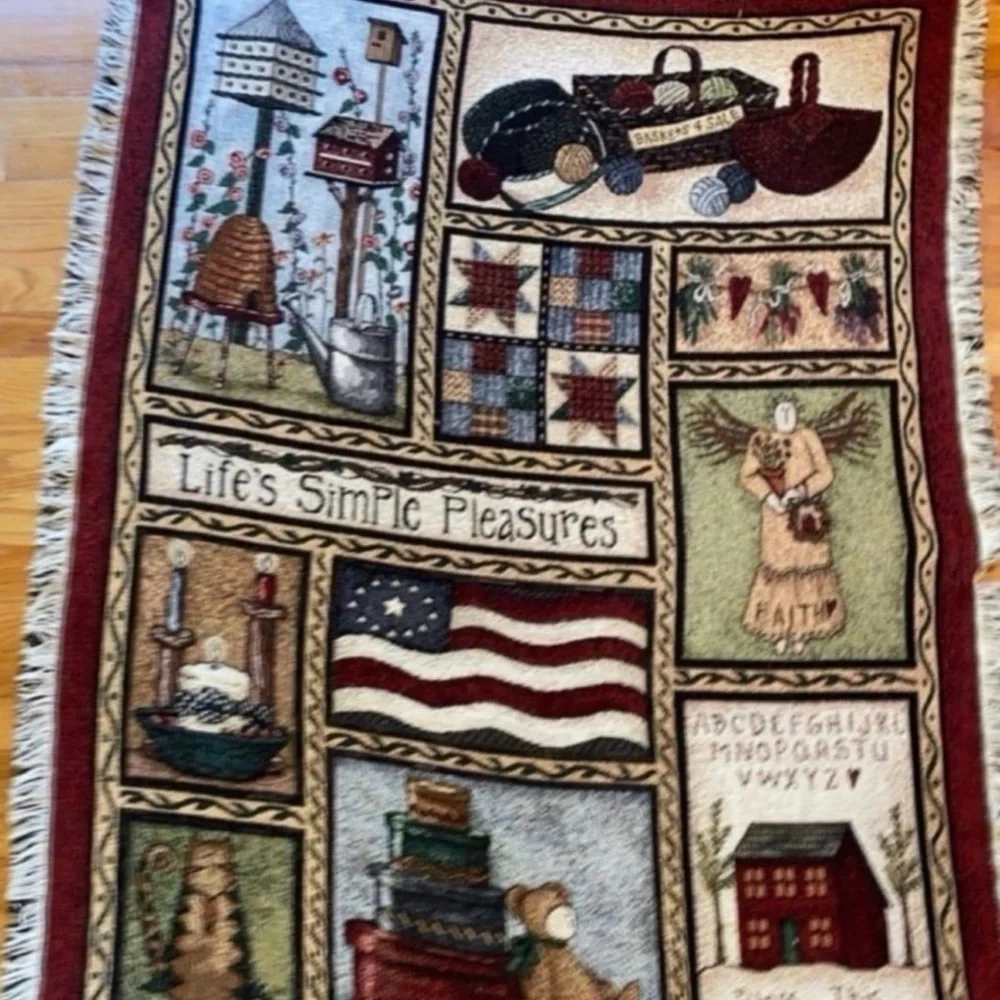 Farmhouse Throw. Country Peddlers & Company of America. Fringe Throw Blanket.
